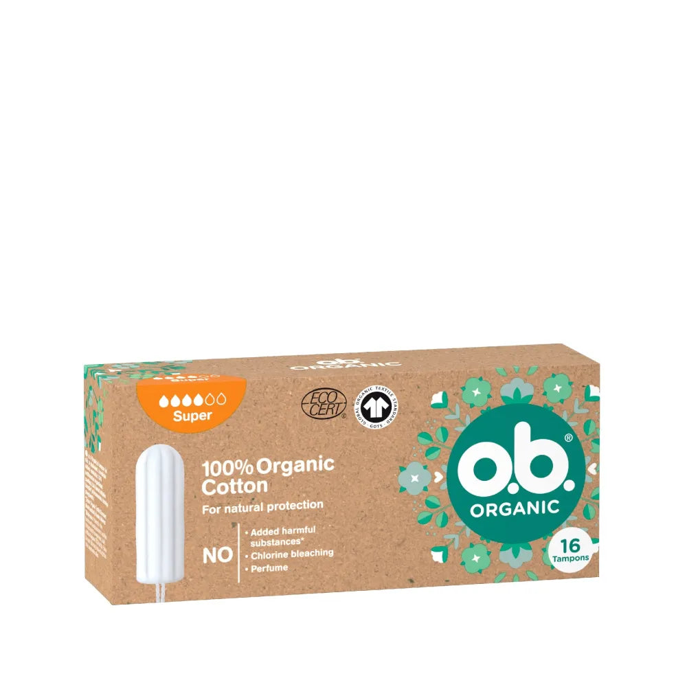 O.B. Organic Tamponai Super - 100% Medvilnė 1op.16vnt. - Kosmetika