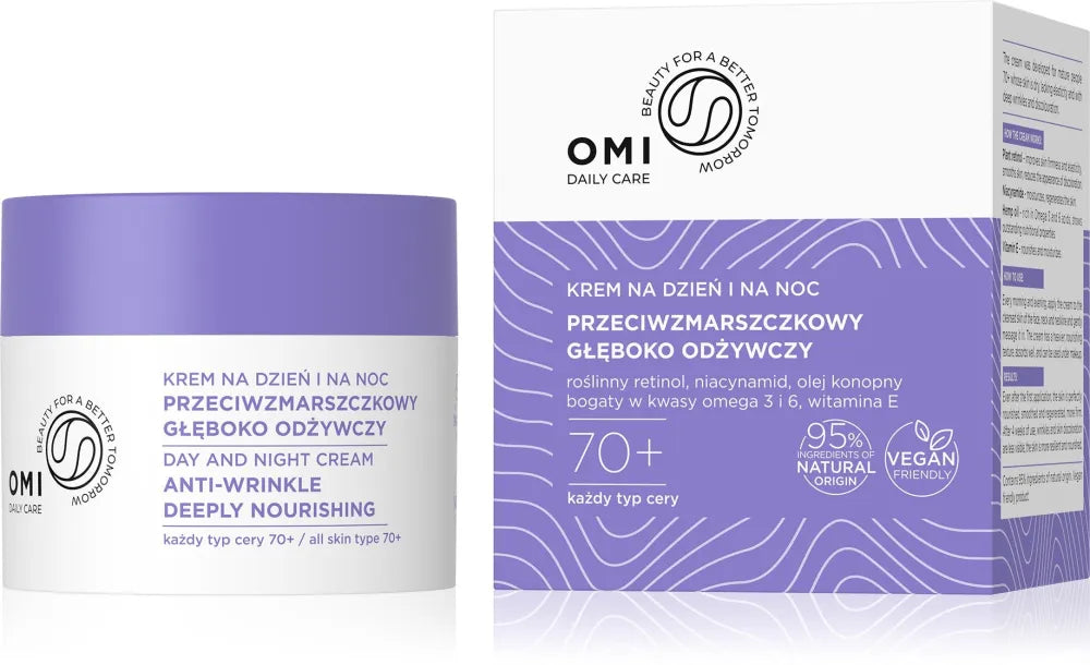 OMI Daily Care Anti-Wrinkle Deep Nourishing Cream 70+ dienai ir nakčiai 50ml - Kosmetika