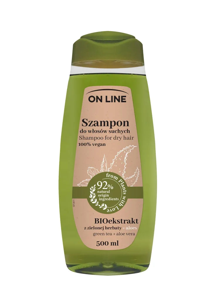 On Line From Plants With Love šampūnas plaukams BIOekstraktas iš žaliosios arbatos ir alavijo 500 ml - Kosmetika