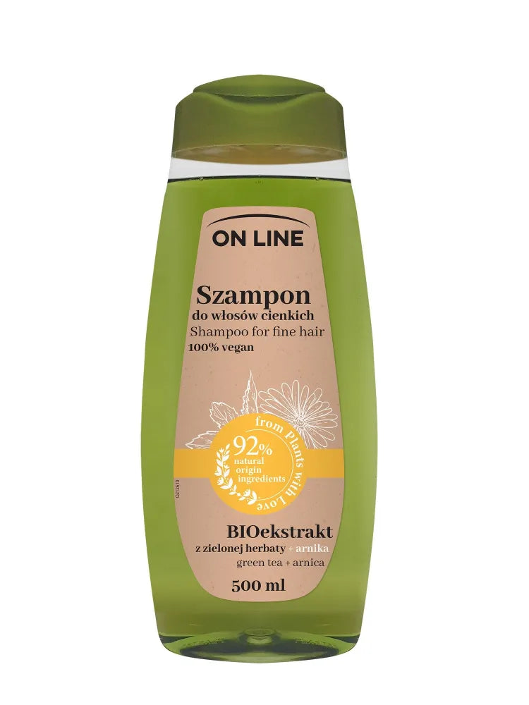 On Line From Plants With Love šampūnas plaukams BIOekstraktas iš žaliosios arbatos ir arnikos 500 ml - Kosmetika