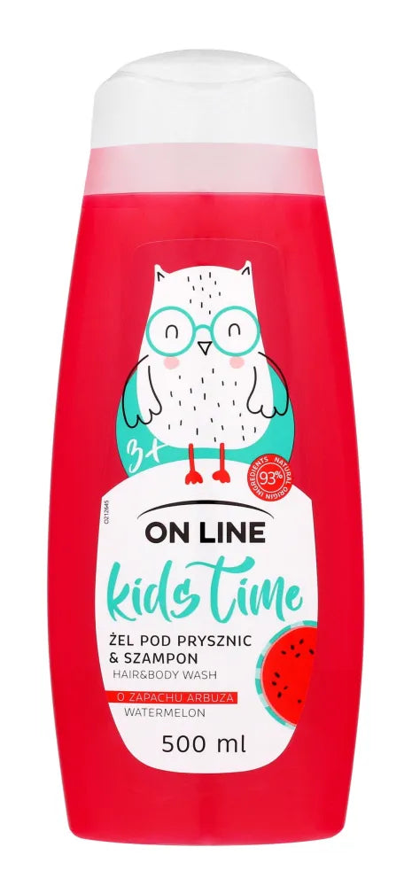 On Line Kids Time 2-in-1 dušo gelis ir šampūnas vaikams - arbūzų kvapas 500ml - Kosmetika