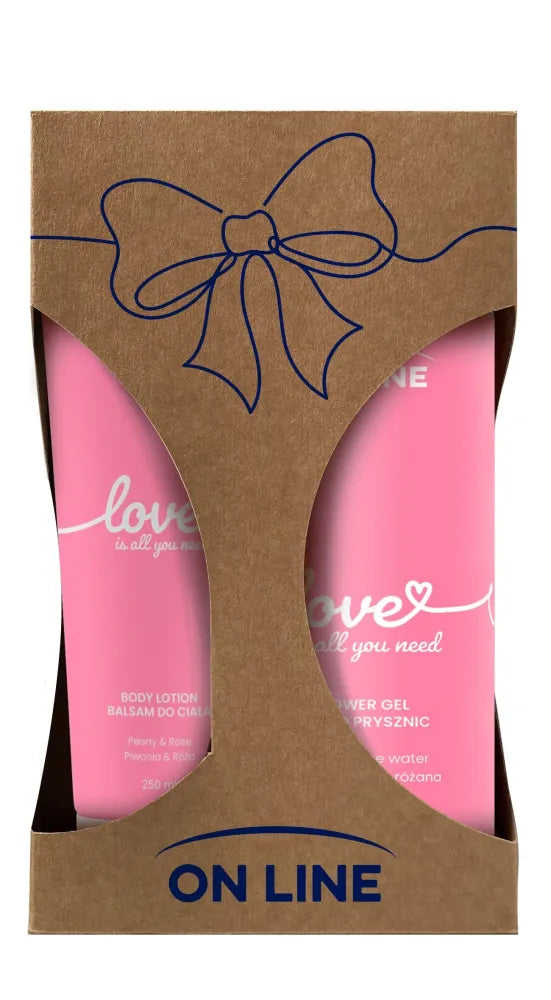 ON LINE Love Is All You Need dovanų rinkinys (Dušo gelis 500ml + Kūno losjonas 250ml) - Kosmetika