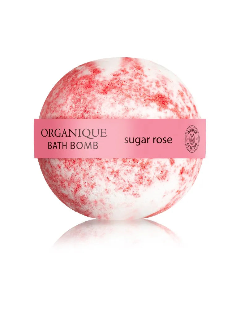 ORGANIQUE Fizzing Bath Ball Cukraus Rožė - Kosmetika