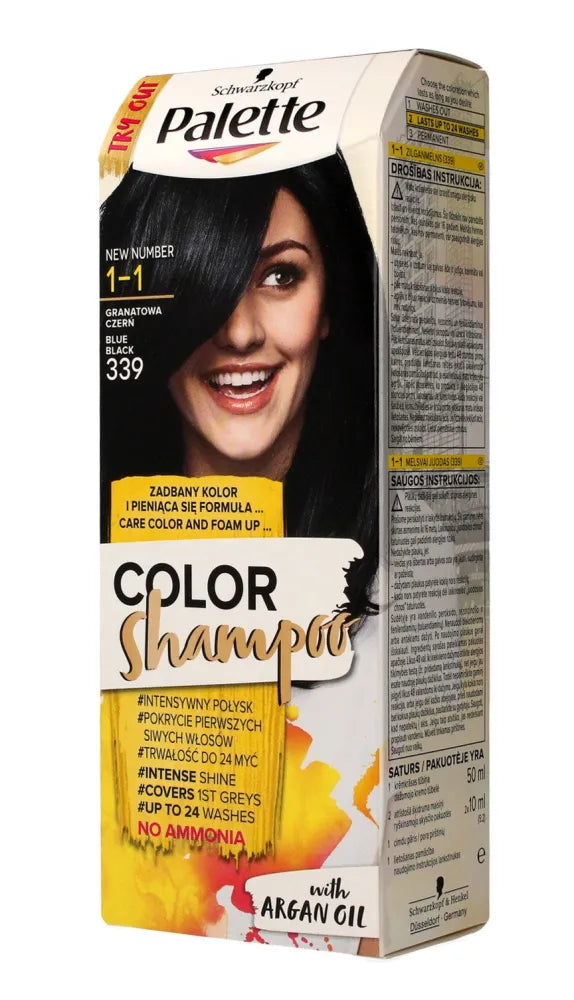 Palette Color Shampoo Dažantis šampūnas Nr. 1-1 (339) Mėlyna Juoda 1op. - Kosmetika