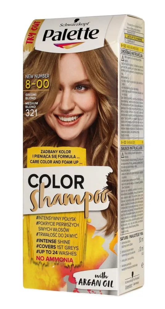 Palette Color Shampoo Dažantis šampūnas Nr. 8-00 (321) Vidutinė šviesiaplaukė 1 vnt. - Kosmetika