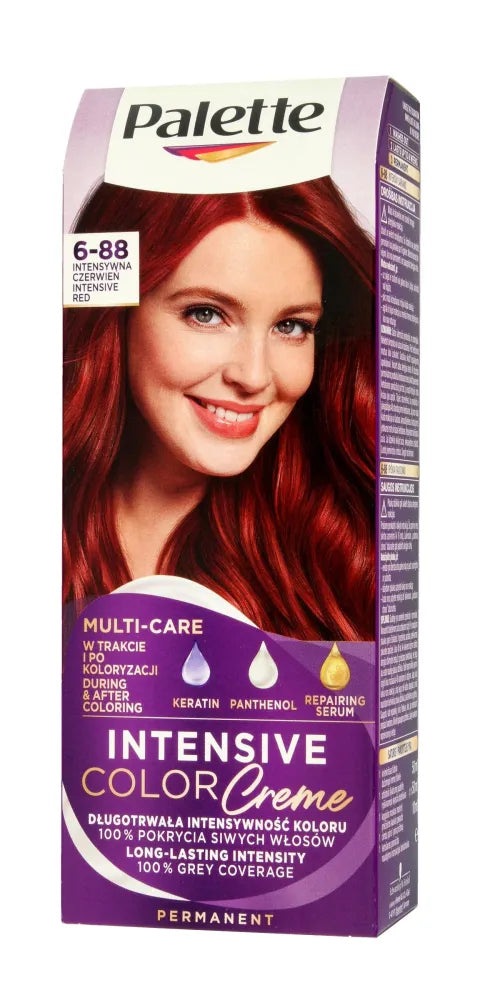 Palette Intensive Color Creme Multi Care Coloring Cream No. 6-88 (RI5) - intensyvi raudona 1op. - Kosmetika