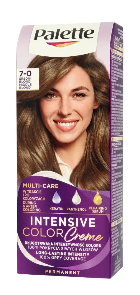 Palette Intensive Color Creme Multi Care Coloring Cream Nr. 7-0 (N6) - vidutinė šviesiaplaukė 1op. - Kosmetika