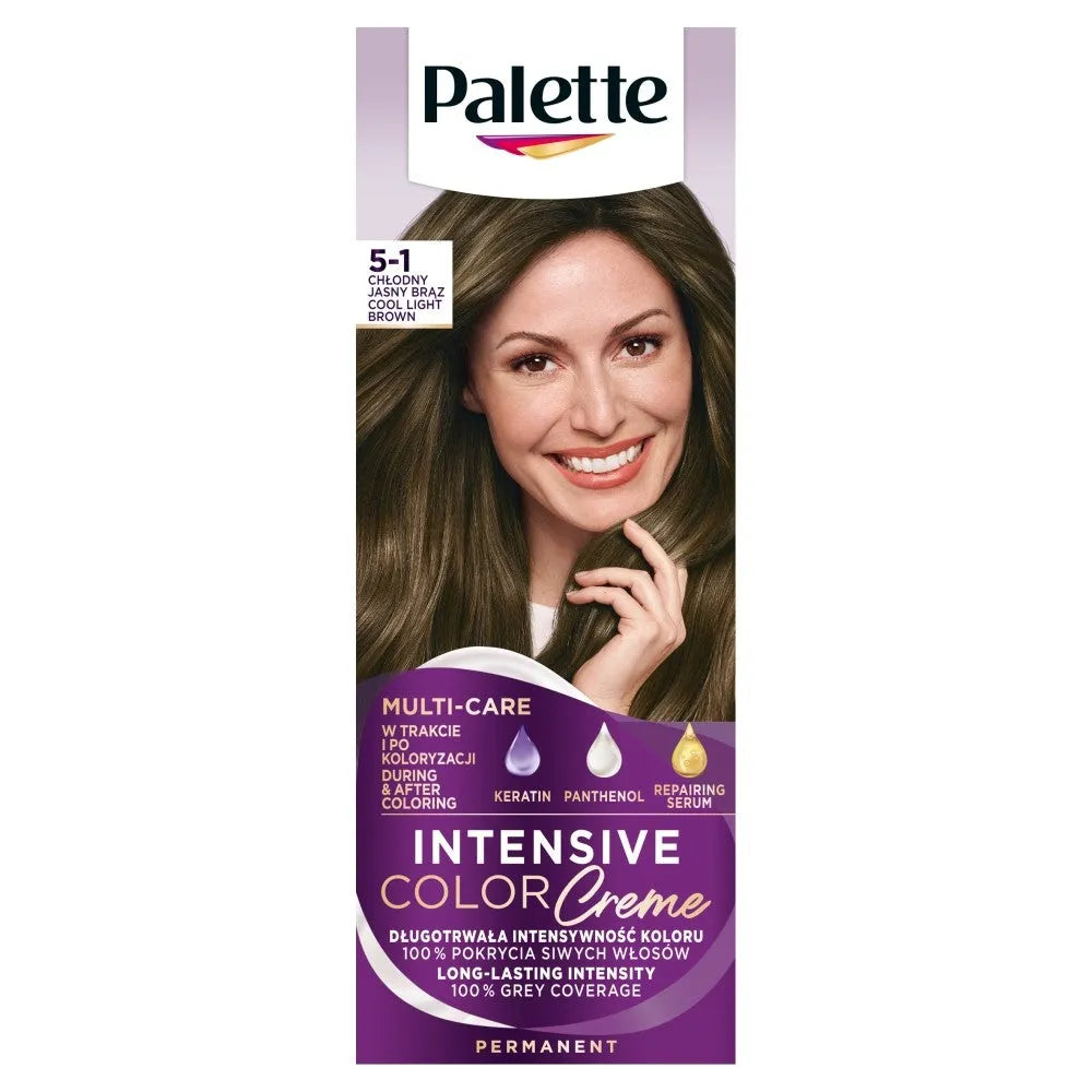 Palette Intensive Color Creme Plaukų dažai Nr. 5-1 Šaltas šviesiai rudas 1 vnt. - Kosmetika