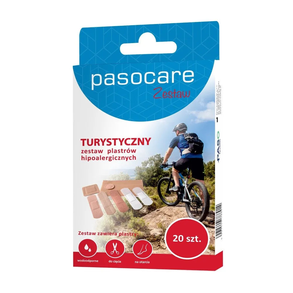 PASOCARE Hipolerginiai pleistrai - turistų rinkinys 1 pakuotė - 20 vnt. - Medicinos ir slaugos prekės