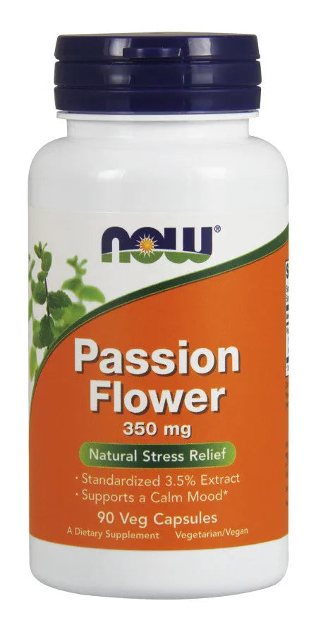 Passion Flower 350mg - 90 vcaps - NOW Foods - Papildai