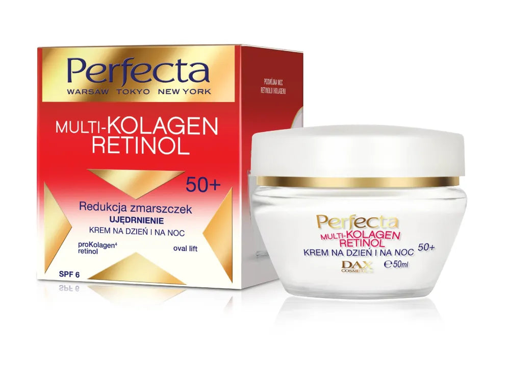 Perfecta Multi-Collagen Retinol 50+ raukšlių mažinimo stangrinamasis kremas dienai ir nakčiai 50ml - Kosmetika