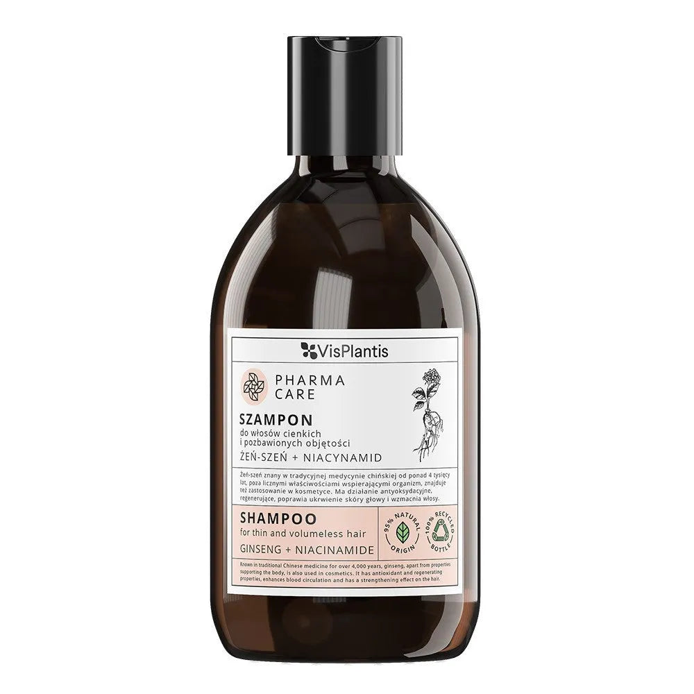 PHARMA CARE Šampūnas ploniems ir puriems plaukams Ginseng + Niacinamidas 500 ml - Kosmetika