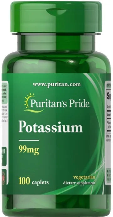 Potassium 99mg - 100 caplets - Puritan’s Pride - Papildai