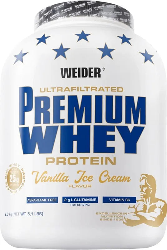 Premium Whey Vanilla Ice Cream - 2300g - Weider - Sporto papildai
