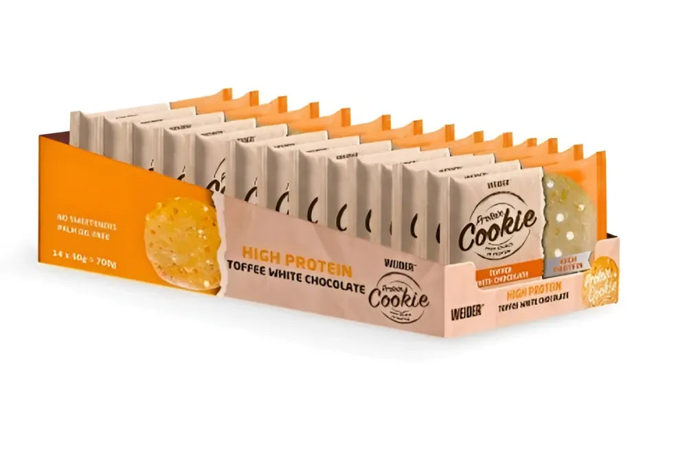Protein Cookie Toffee White Chocolate - 14 x 50g - Weider - Maistas