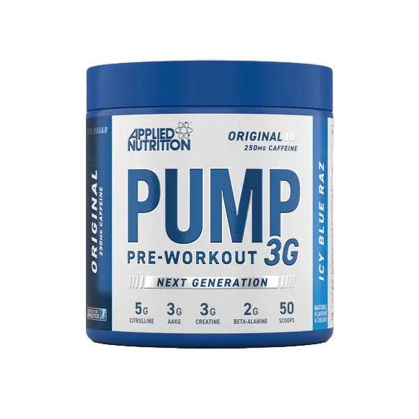 Pump 3G Pre-Workout Icy Blue Raz - 375g - Applied Nutrition - Sporto papildai