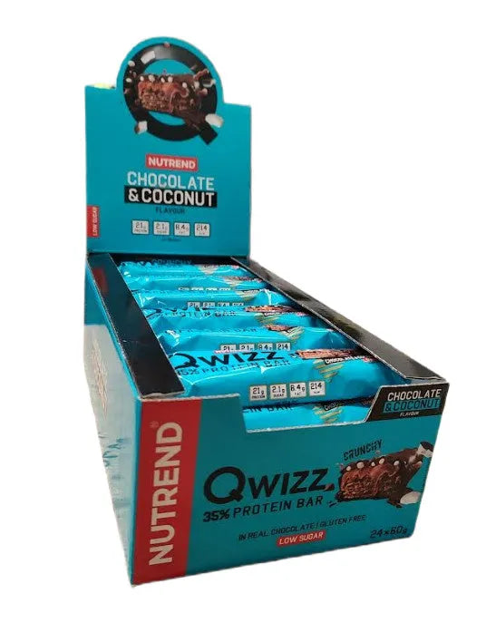 Qwizz 35% Protein Bar Chocolate & Coconut - 24 x 60g - Nutrend - Maistas