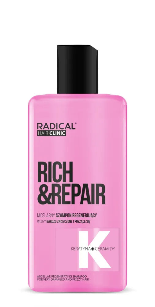 RADICAL HAIR CLINIC Rich & Repair Micellar Regenerating Shampoo for very damaged and frizzy 300 ml - Kosmetika