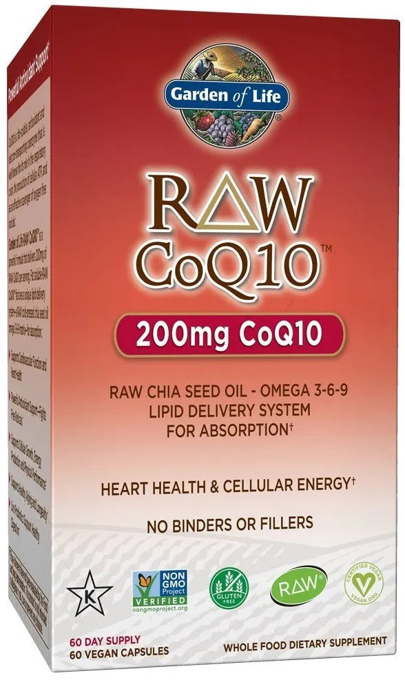 Raw CoQ10 200mg - 60 vegan caps - Garden of Life - Papildai