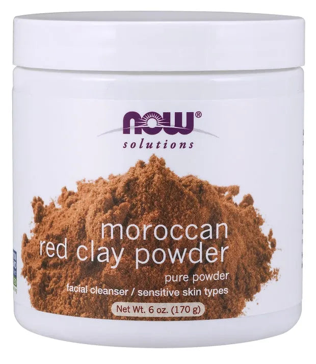 Red Clay Powder Moroccan - 170g - NOW Foods - Papildai