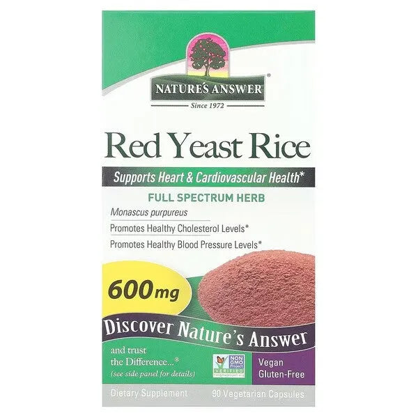 Red Yeast Rice 600mg - 90 vcaps - Nature’s Answer - Papildai