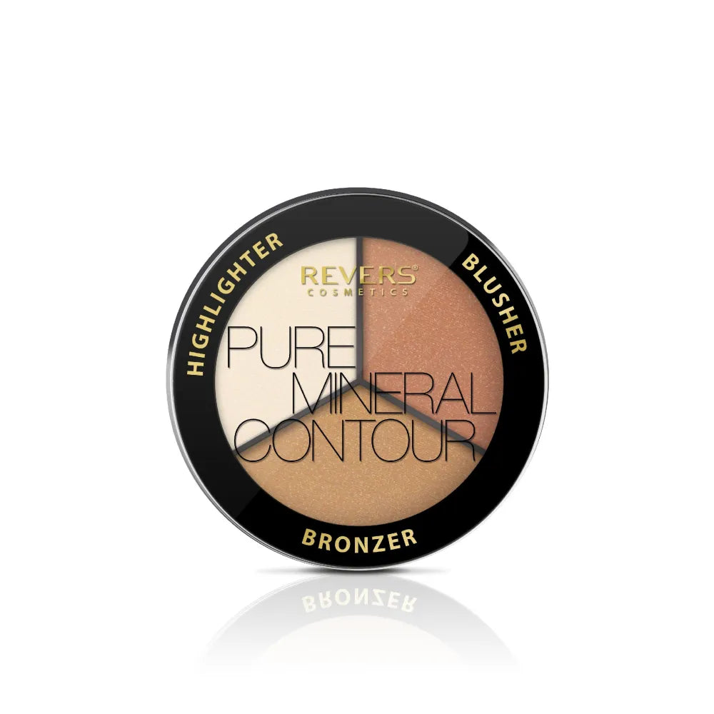 REVERS Face Competition Set with Bronzer Skaistalai and Highlighter PURE MINERAL CONTOUR 03 - 7.5 g - Kosmetika
