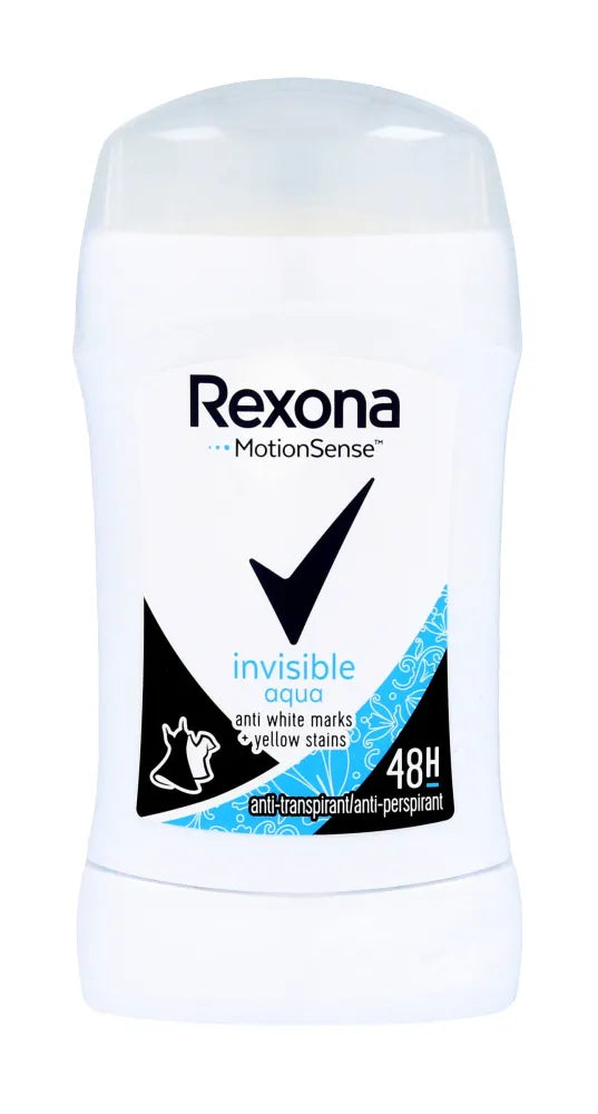 Rexona Invisible moterų dezodorantas stick Aqua 40ml - Kosmetika