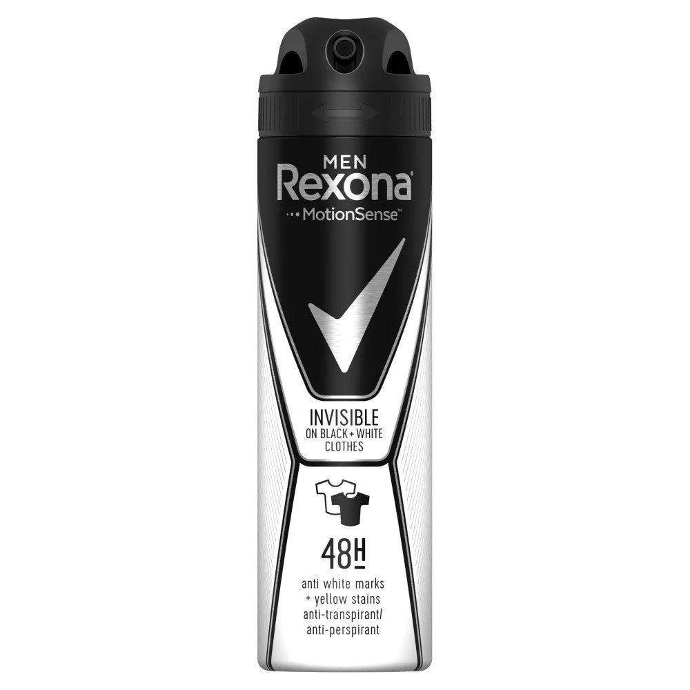 Rexona Motion Sense Men Deodorant spray Nematomis Juodas & Baltas 150ml - Kosmetika