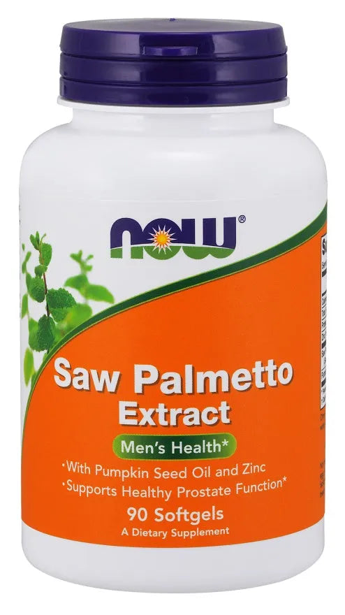 Saw Palmetto Extract with Pumpkin Seed Oil and Zinc 80mg - 90 softgels - NOW Foods - Papildai