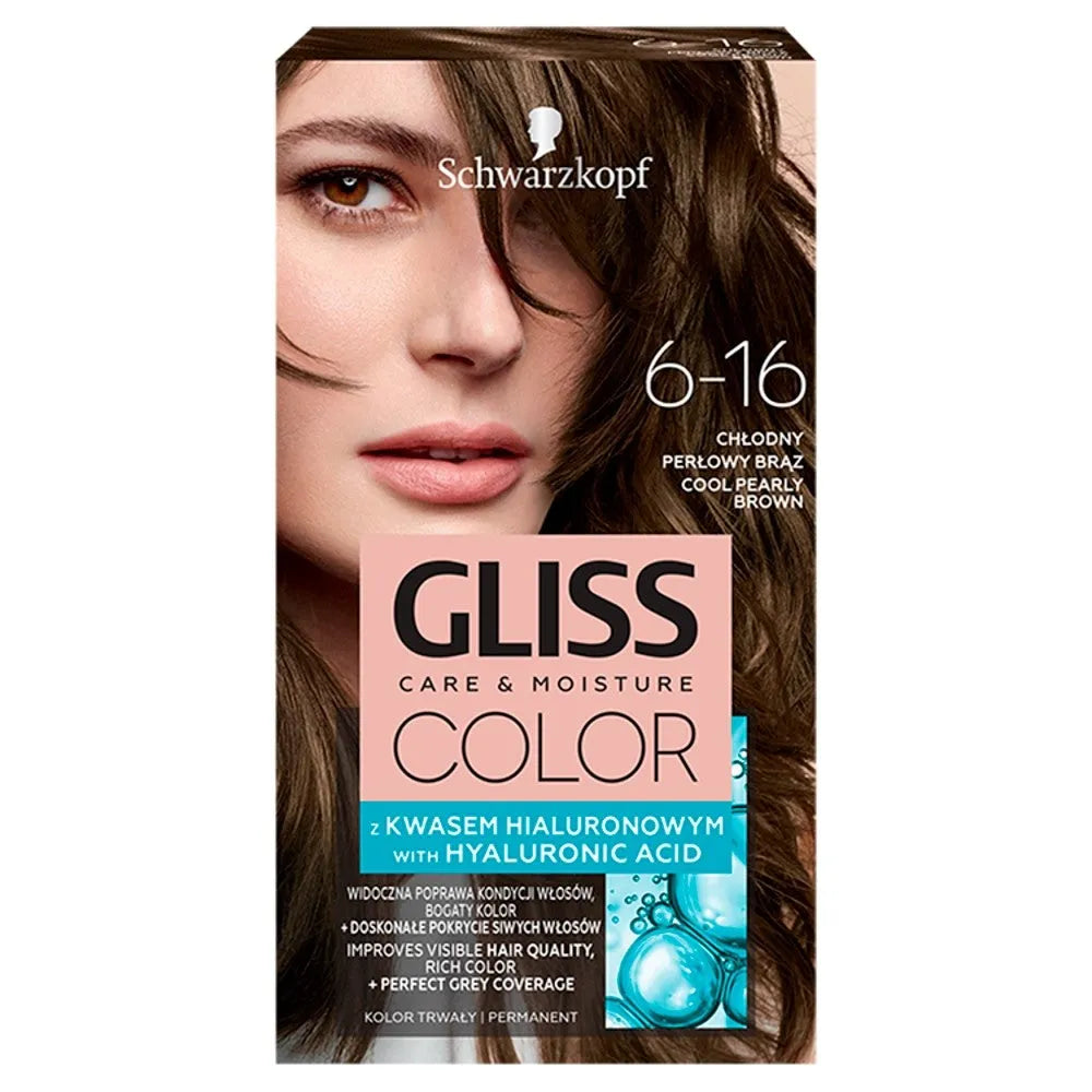 Schwarzkopf Gliss Color Dažymo kremas Nr. 6-16 Šaltas perlų rudas 1 vnt. - Kosmetika