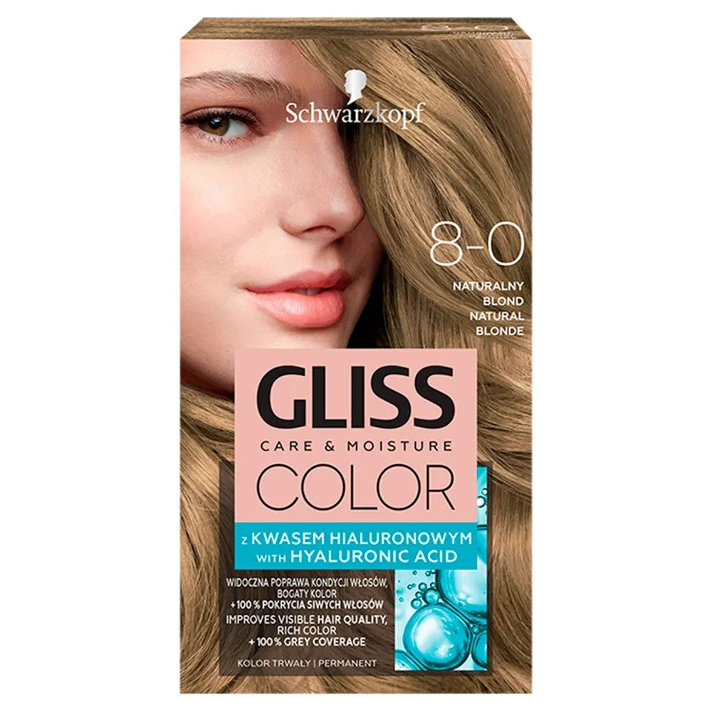 Schwarzkopf Gliss Color Dažymo kremas Nr. 8-0 Natūralus šviesus 1op. - Kosmetika