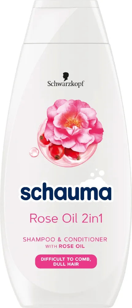 Schwarzkopf Schauma šampūnas ir kondicionierius rožių aliejus 2in1 susivėlusiems nuobodžiams plaukams 400ml - Kosmetika
