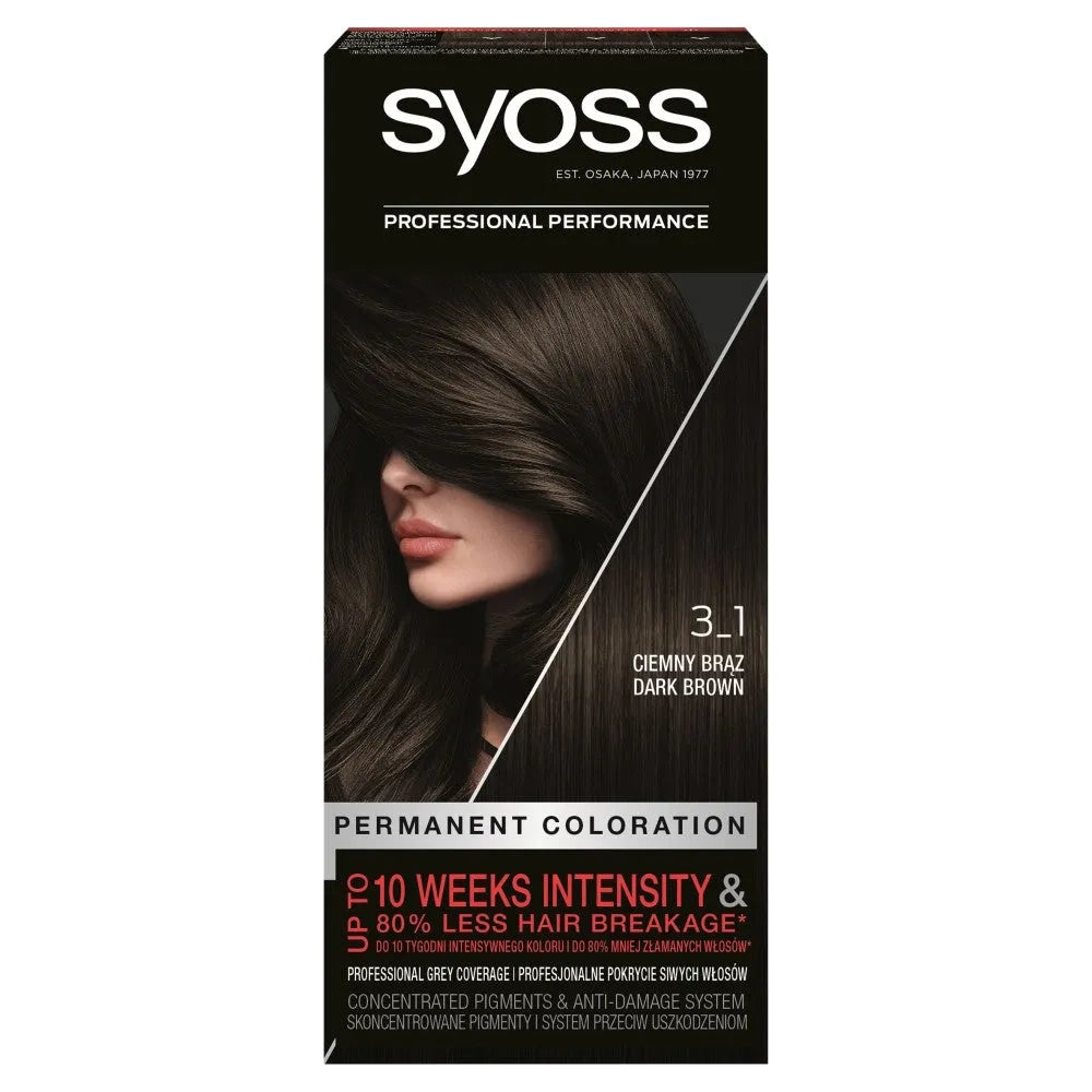 Schwarzkopf Syoss Plaukų dažai tamsiai rudas Nr. 3-1 1 vnt. - Kosmetika