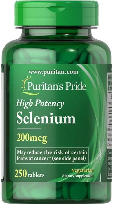 Selenium 200mcg - 250 tablets - Puritan’s Pride - Papildai
