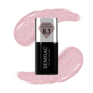 SEMILAC Smart Extend Hybrid Varnish Glitter Dirty Nude Rose No. 805 7 ml - Kosmetika
