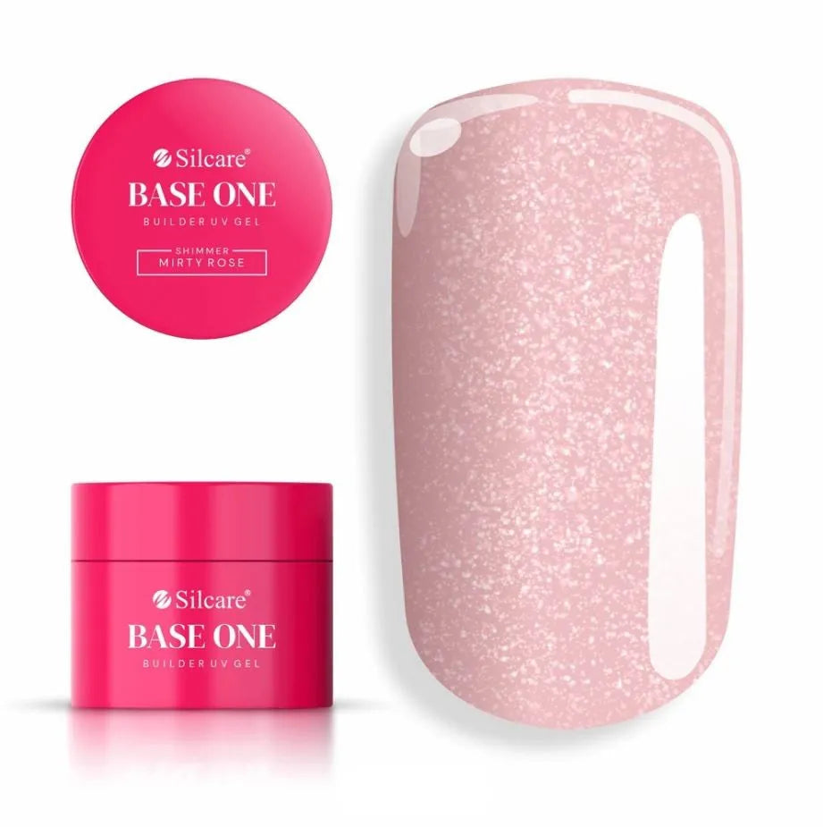 SILCARE Base One Gel Nail Builder - Shimmer Misty Rose 50 g - Kosmetika