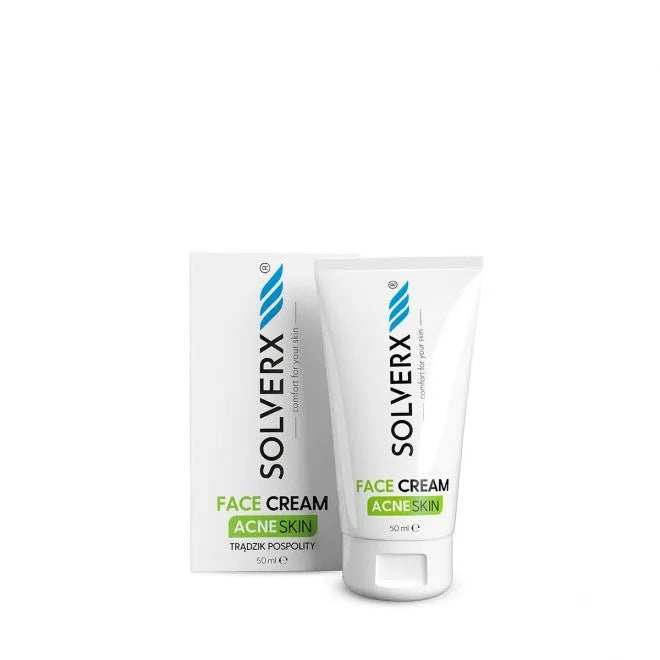 SOLVERX Acne Skin Veido Kremas Prieš Akne 50ml - Kosmetika