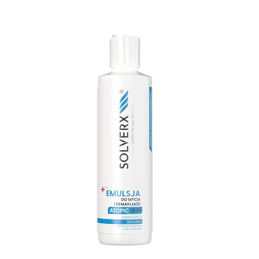 SOLVERX Atopic Skin Emulsion for cleansing and removing makeup from face eyes 200 ml - Kosmetika