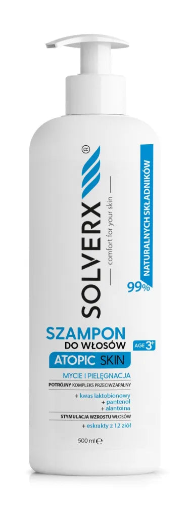 SOLVERX Atopinė oda plaukų šampūnas 500 ml - Kosmetika