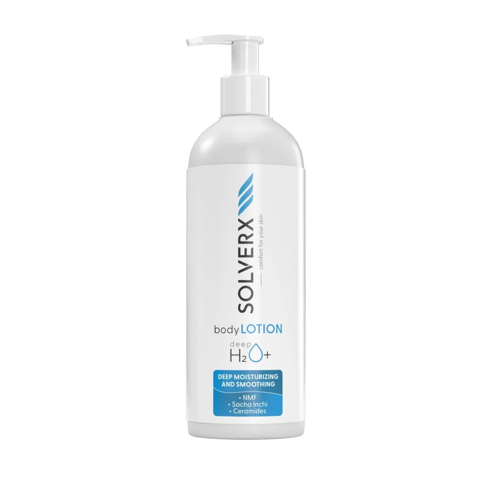 SOLVERX Deep H2O+ Giliai drėkinantis kūno losjonas - sausai ir dehidratuotai odai 400 ml - Kosmetika