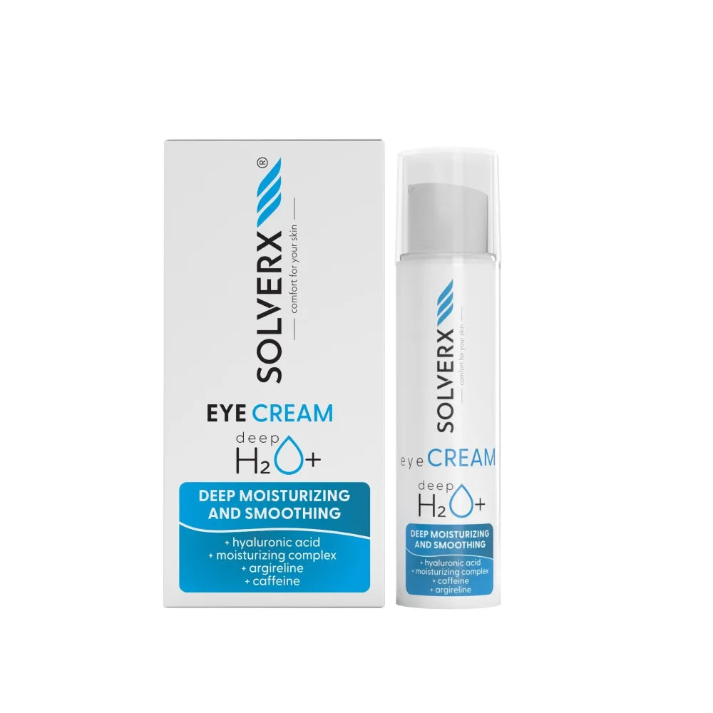SOLVERX Deep H2O+ Moisturizing Cream for Eyes - sausai ir dehidratuotai odai 15 ml - Kosmetika