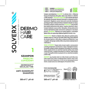 SOLVERX Dermo Hair Anti-dandruff shampoo 250 ml. - Kosmetika