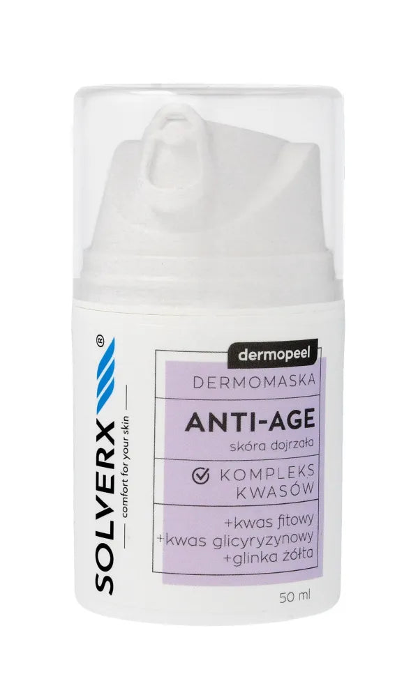 SOLVERX Dermopeel Anti-Age Dermomask su rūgščių kompleksu - brandžiai odai 50ml - Kosmetika