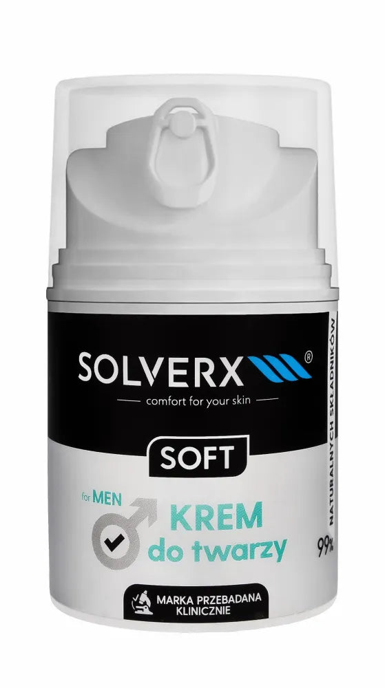 SOLVERX MEN SOFT Veido kremas 50ml - Kosmetika