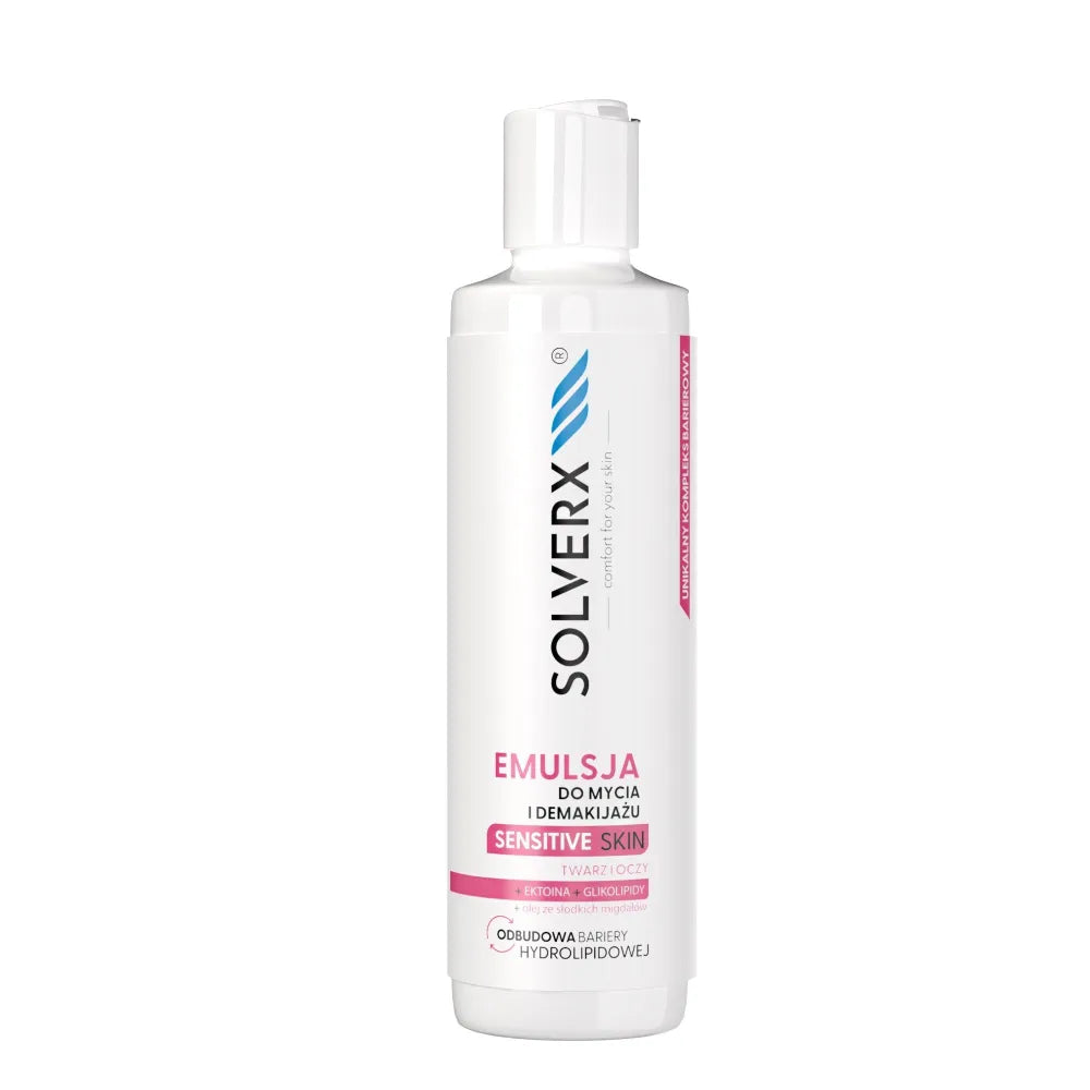 SOLVERX Sensitive Skin Emulsion for cleansing and removing makeup from face eyes 200 ml - Kosmetika