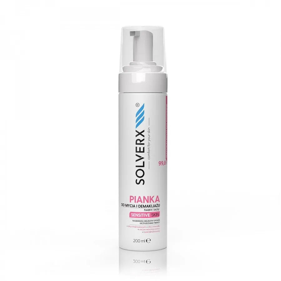 SOLVERX SENSITIVE valomasis putos 200ml - Kosmetika
