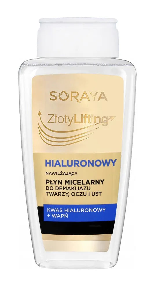 Soraya Golden Hyaluronic Lifting Drėkinamasis Micelinis Makiažo Valiklis 400ml - Kosmetika