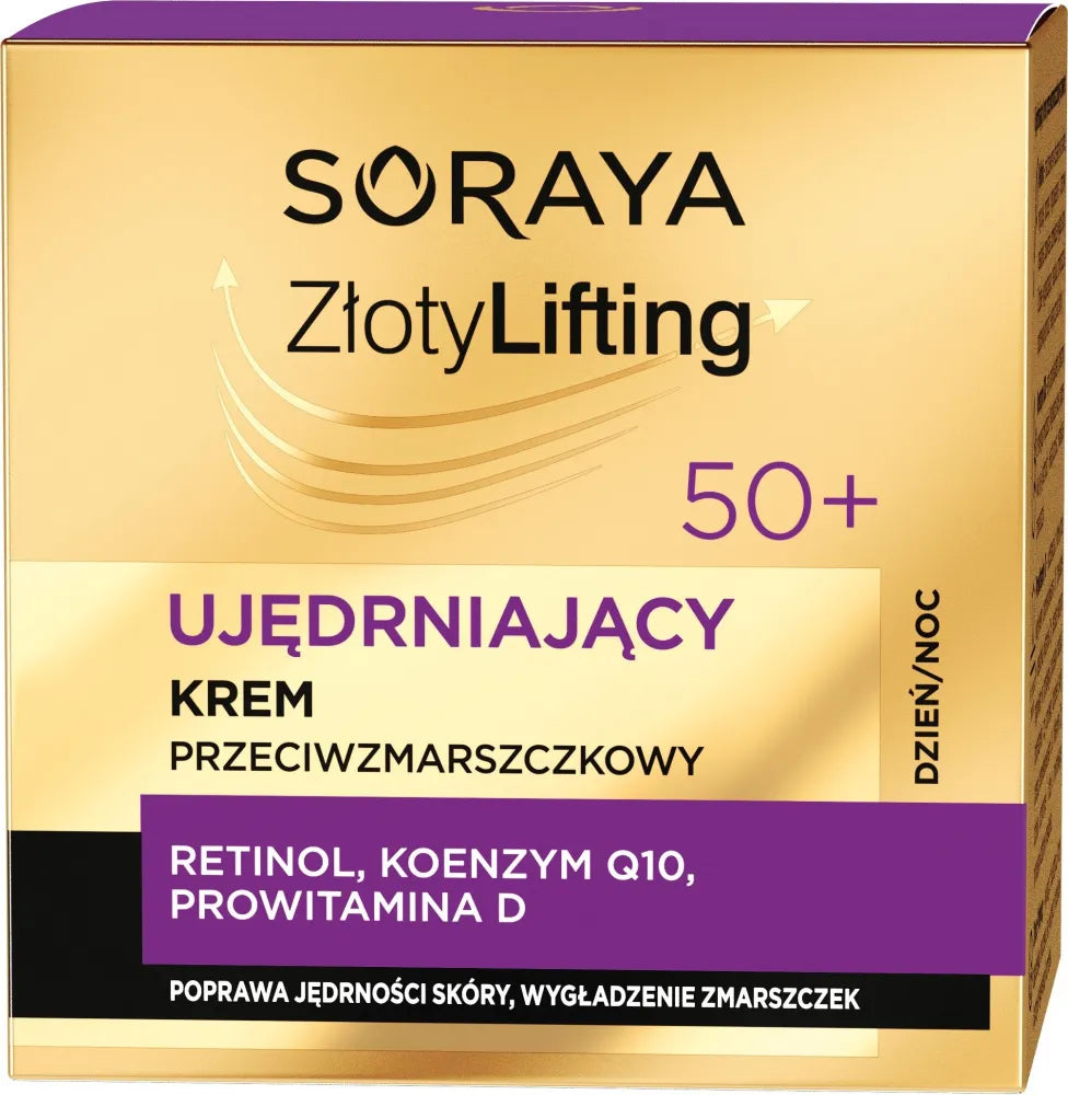 SORAYA Golden Lifting Firming Anti-Wrinkle Cream 50+ dienai ir nakčiai 50ml - Kosmetika