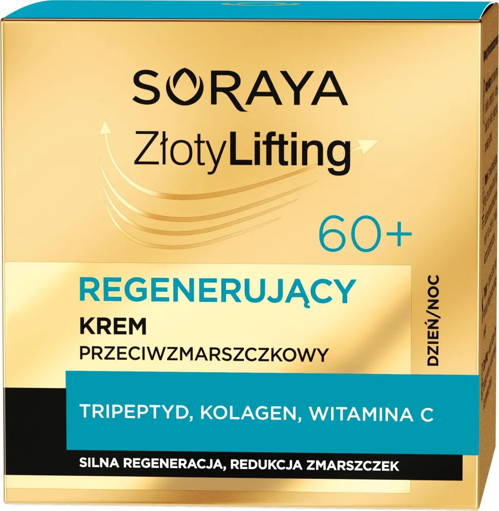 SORAYA Golden Regenerating Lifting Anti-Wrinkle Cream 60+ dienai ir nakčiai 50ml - Kosmetika