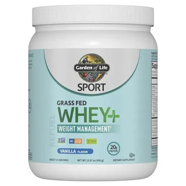 Sport Grass Fed Whey+ Weight Management Vanilla - 450g - Garden of Life - Sporto papildai